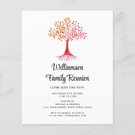 Uitnodiging tot hereniging budgettair reustige fam (Voorkant)