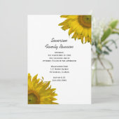 Uitnodiging tot hereniging met geel zonnebloem (Staand voorkant)