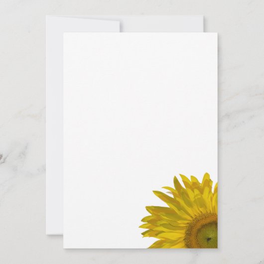 Uitnodiging tot hereniging met geel zonnebloem (Achterkant)