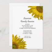 Uitnodiging tot hereniging met geel zonnebloem (Voorkant / Achterkant)