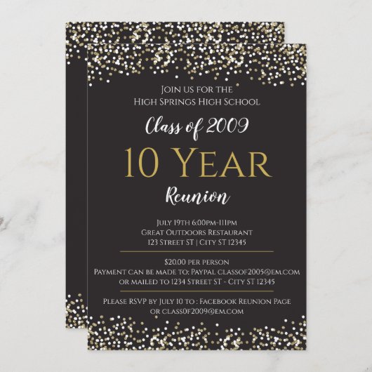 Uitnodiging tot hereniging op school (Voorkant / Achterkant)