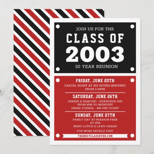 Uitnodiging tot hereniging op school | Réunion (Voorkant / Achterkant)