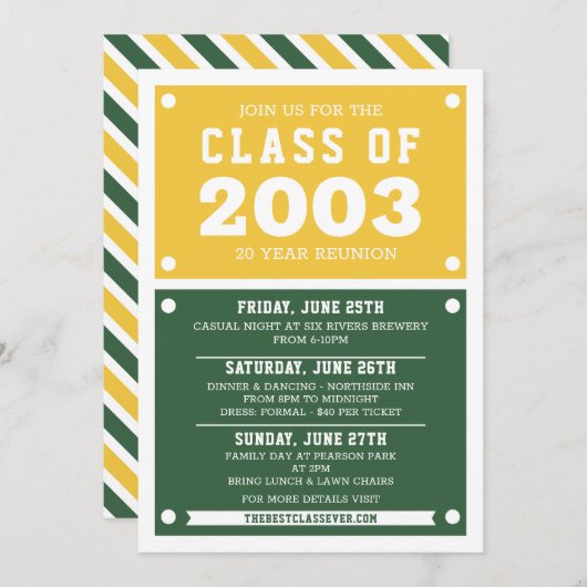 Uitnodiging tot hereniging op school | Réunion (Voorkant / Achterkant)