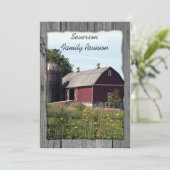 Uitnodiging tot hereniging Rode Barn (Staand voorkant)