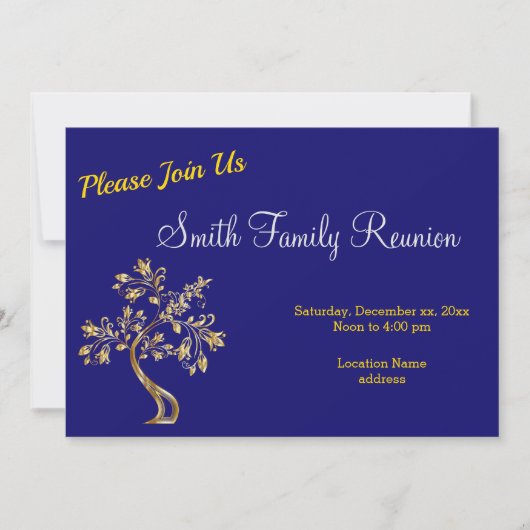 Uitnodiging tot hereniging van blauwe familie (Voorkant)