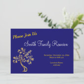 Uitnodiging tot hereniging van blauwe familie (Staand voorkant)