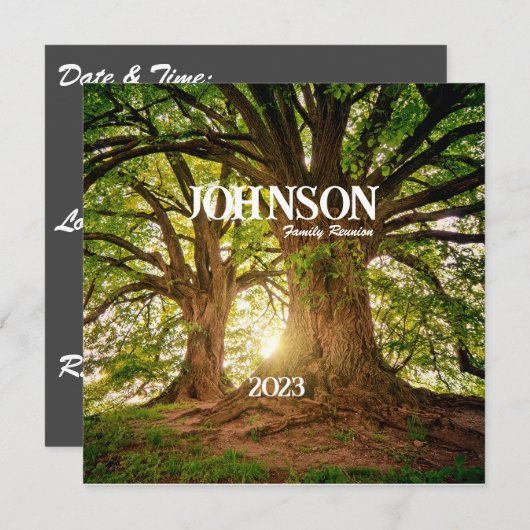 Uitnodiging tot hereniging van bosboomstammen (Voorkant / Achterkant)