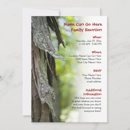 Uitnodiging tot hereniging van de bosfamilie (Voorkant)