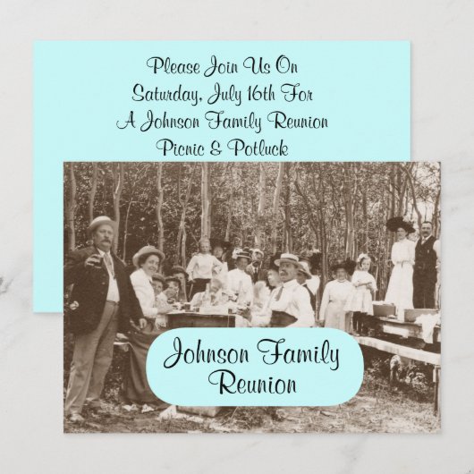 Uitnodiging tot hereniging van de familie Picnic (Voorkant / Achterkant)