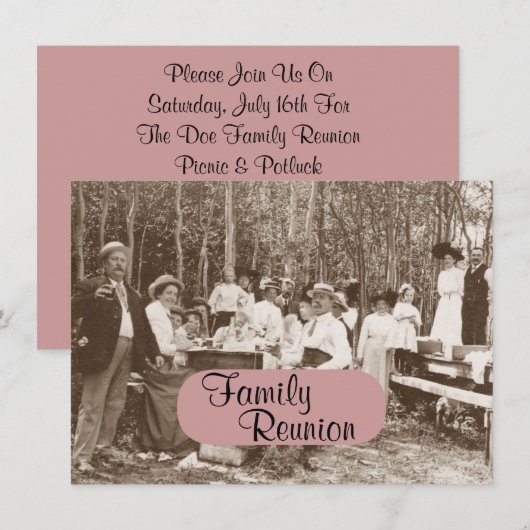 Uitnodiging tot hereniging van de familie Picnic (Voorkant / Achterkant)