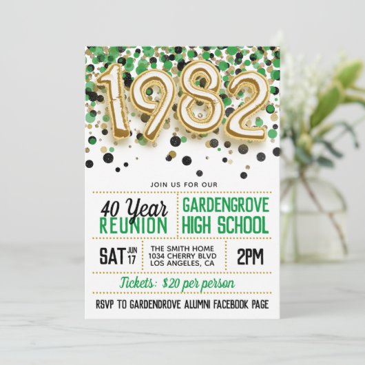 Uitnodiging tot hereniging van de middelbare schoo (Staand voorkant)