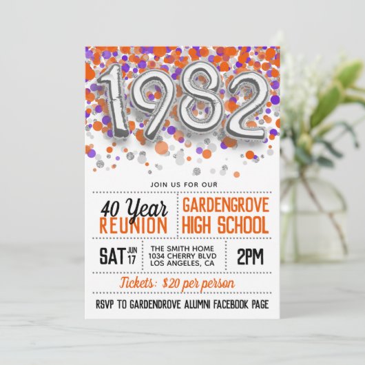 Uitnodiging tot hereniging van de middelbare schoo (Staand voorkant)