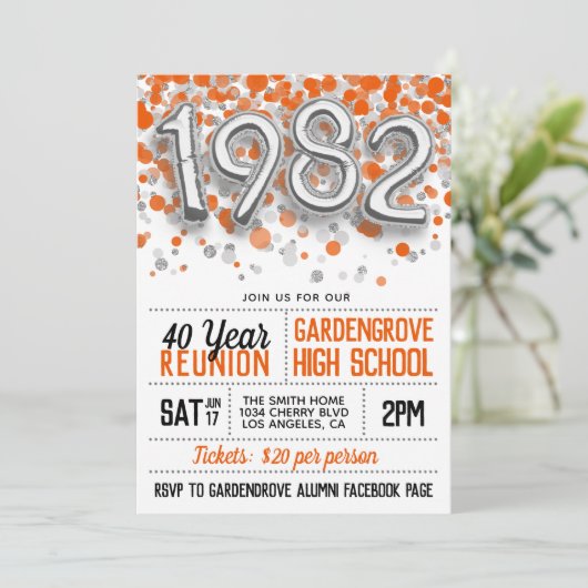 Uitnodiging tot hereniging van de middelbare schoo (Staand voorkant)