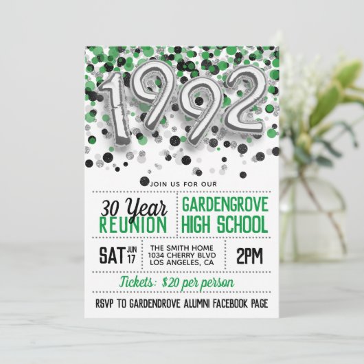 Uitnodiging tot hereniging van de middelbare schoo (Staand voorkant)