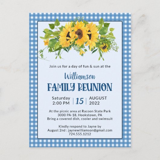 Uitnodiging tot hereniging van de Rustische Zonneb (Voorkant)