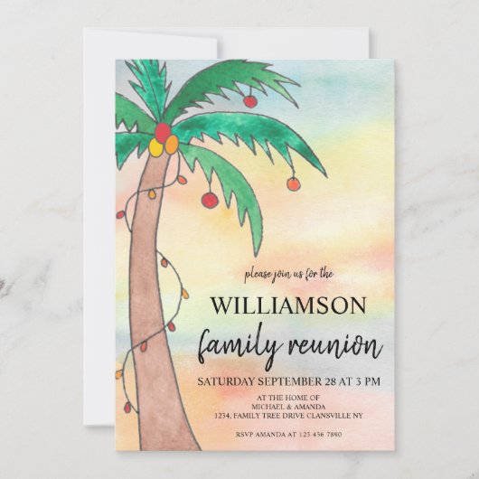 Uitnodiging tot hereniging van de zomerfamilie (Voorkant)