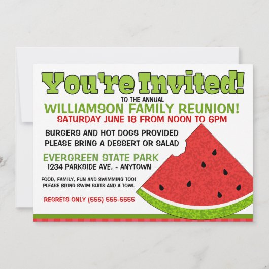 Uitnodiging tot hereniging van de zomerfamilie (Voorkant)