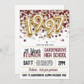 Uitnodiging tot hereniging van het High School Col (Voorkant / Achterkant)