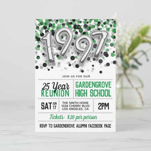 Uitnodiging tot hereniging van het High School Col (Staand voorkant)