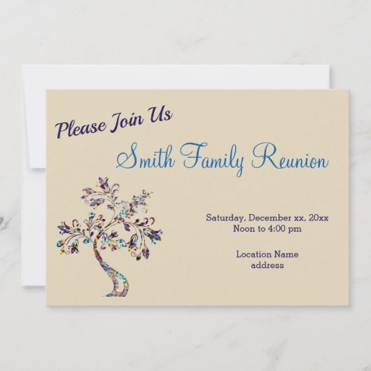 Uitnodiging tot hereniging van Nebula Tree Family (Voorkant)