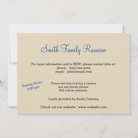 Uitnodiging tot hereniging van Nebula Tree Family  (Achterkant)