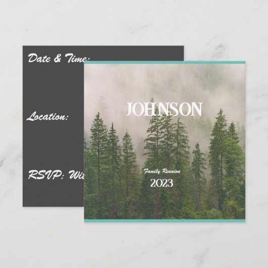 Uitnodiging tot hereniging van pijn-boomfamilie (Voorkant / Achterkant)