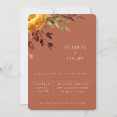 Uitnodiging tot herfst Bouquet Rust Wedding (Voorkant)