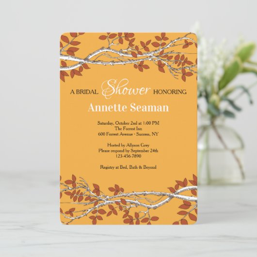 Uitnodiging tot herfst Branch Borders (Staand voorkant)