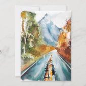 Uitnodiging tot herfst-herfst-mountainbruiloft (Achterkant)