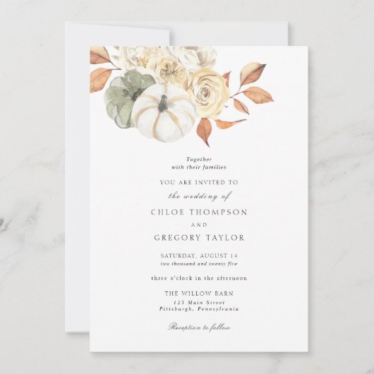 Uitnodiging tot herfst huwelijk (Voorkant)