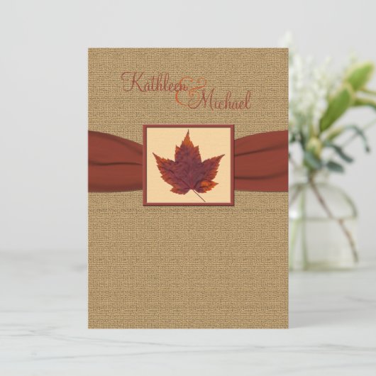 Uitnodiging tot herfst lef Wedding (Staand voorkant)