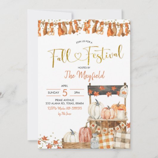 Uitnodiging tot Herfst van pompoen (Voorkant)