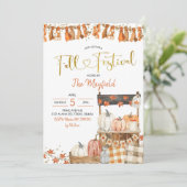 Uitnodiging tot Herfst van pompoen (Staand voorkant)