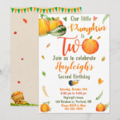 Uitnodiging tot Herfst voor de verjaardag van Pump (Voorkant / Achterkant)