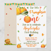 Uitnodiging tot Herfst voor de verjaardag van Pump (Voorkant / Achterkant)