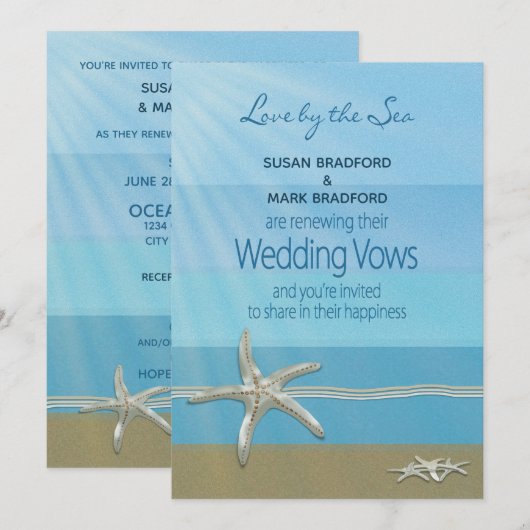 Uitnodiging tot hernieuwde weduwen, Oceaan, Starfi (Voorkant / Achterkant)