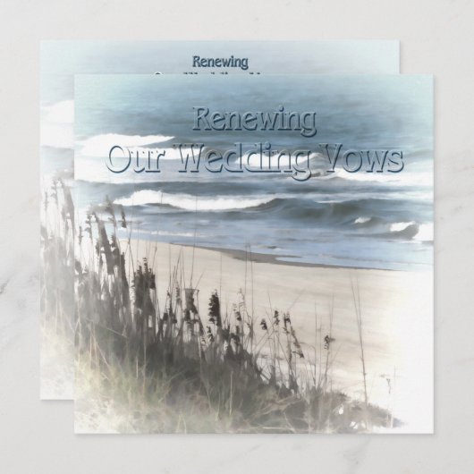 Uitnodiging tot hernieuwde weduwen - strand/oceaan (Voorkant / Achterkant)