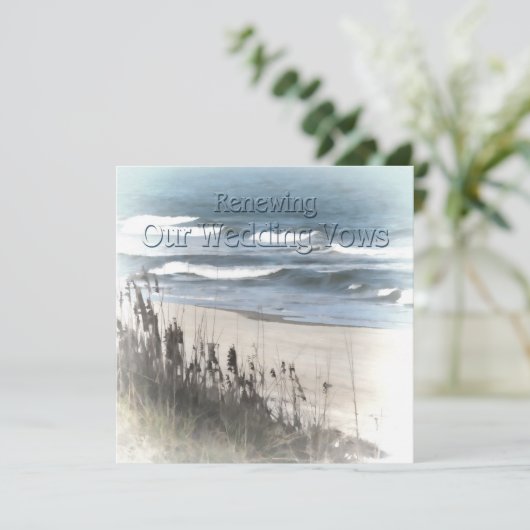 Uitnodiging tot hernieuwde weduwen - strand/oceaan (Staand voorkant)