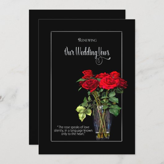 Uitnodiging tot hernieuwing van weduwen, Rode Roze (Voorkant / Achterkant)