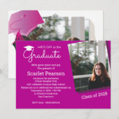 Uitnodiging tot herroeping van de hotroze Graduati (Voorkant / Achterkant)