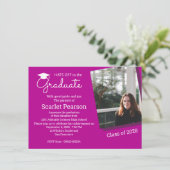 Uitnodiging tot herroeping van de hotroze Graduati (Staand voorkant)