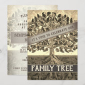 Uitnodiging tot hertelling familieboom reünie (Voorkant / Achterkant)