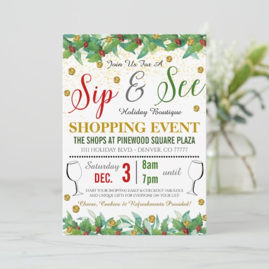 Uitnodiging tot het aanbieden van vakantiewinkels (Staand voorkant)