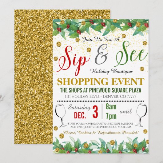 Uitnodiging tot het aanbieden van vakantiewinkels (Voorkant / Achterkant)