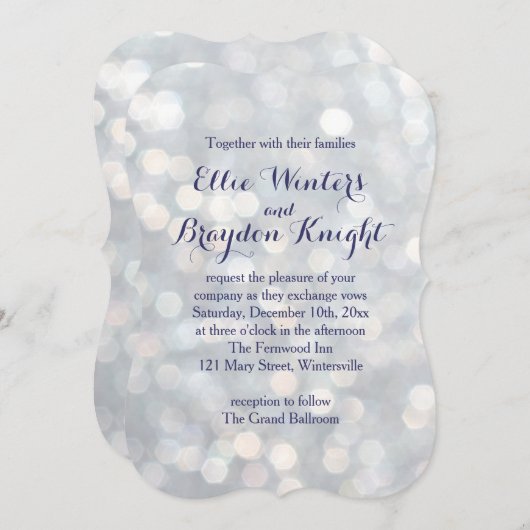 Uitnodiging tot het aangaan van een Sparkly Lights (Voorkant / Achterkant)