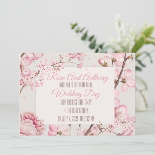 Uitnodiging tot het aangaan van een vaste Floral W (Staand voorkant)