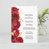 Uitnodiging tot het aangaan van rode en gouden bru (Staand voorkant)