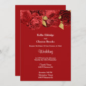 Uitnodiging tot het aangaan van rode en gouden bru (Voorkant / Achterkant)