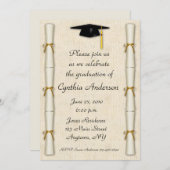 Uitnodiging tot het Afstuderen Diploma Border (Voorkant / Achterkant)