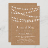 Uitnodiging tot het Afstuderen van Burlap Party-la (Voorkant / Achterkant)